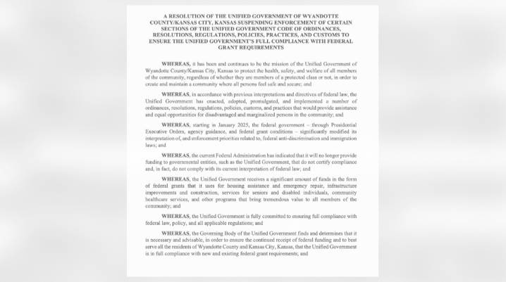 KCK latest city to suspend using DEI language, says it risked losing millions in federal funds