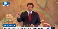 Florida Gov. Ron DeSantis; Miami Dade College President Madeline Pumariega