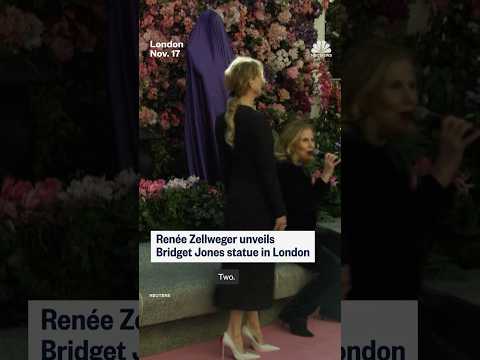 Renée Zellweger unveils Bridget Jones statue in London