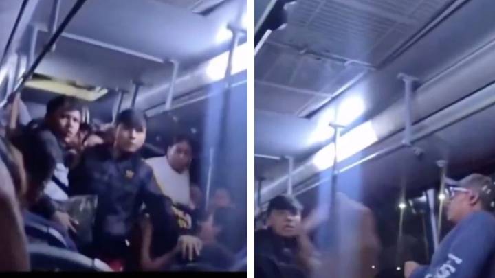 Sujeto amenaza a joven con un hacha durante pelea a bordo de un camión