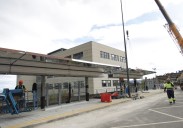 Las nuevas marquesinas del intercambiador de El Cristo cogen forma