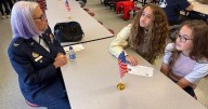 Shikellamy Middle School students have coffee and donuts with veterans