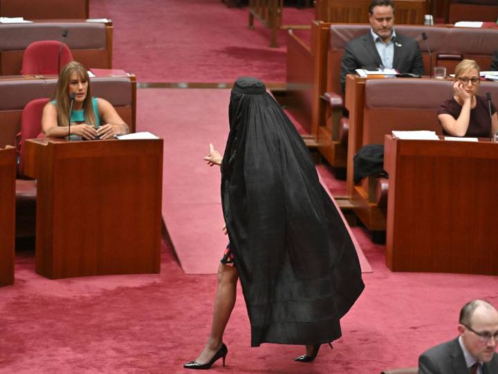 Australian senator suspended from Parliament for wearing burka in protest