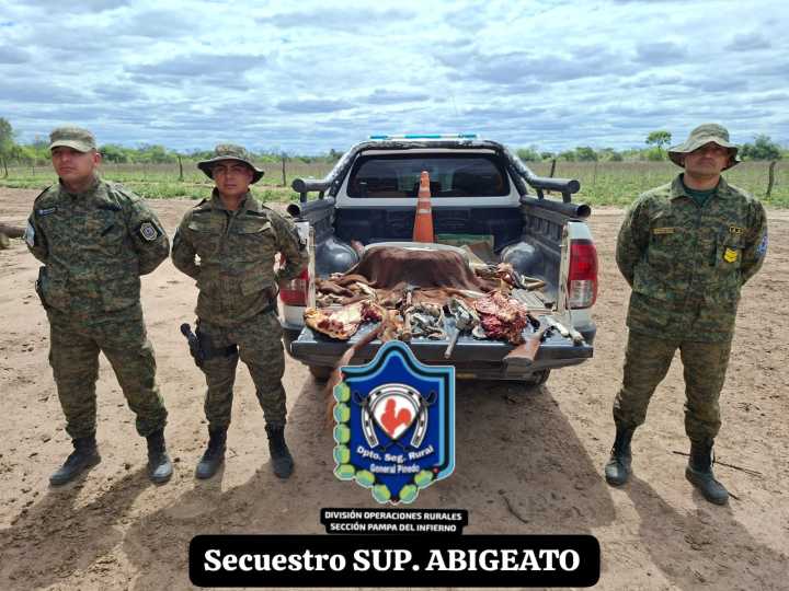 Abigeato frustrado: secuestraron 15 kilos de carne en Pampa del Infierno