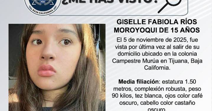 Se busca a Giselle Fabiola Ríos Moroyoqui de 15 años de edad
