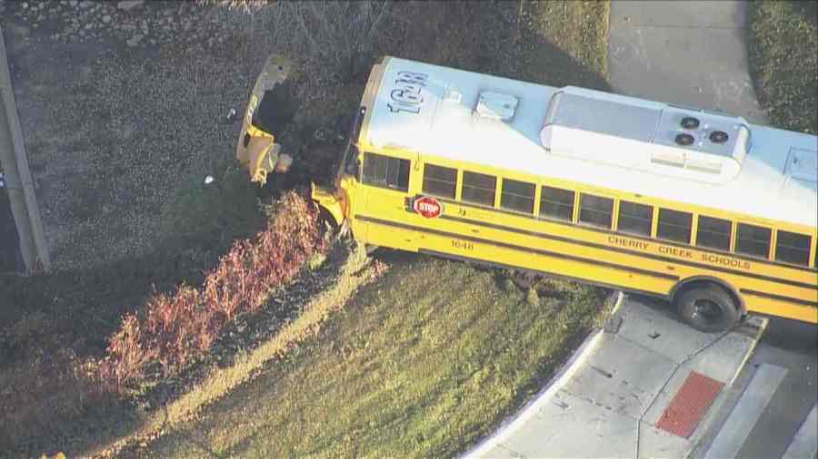 Cherry Creek School District school bus crashes into car on Friday morning