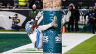 Jameson Williams goalpost TD celebration costly for Lions vs Eagles