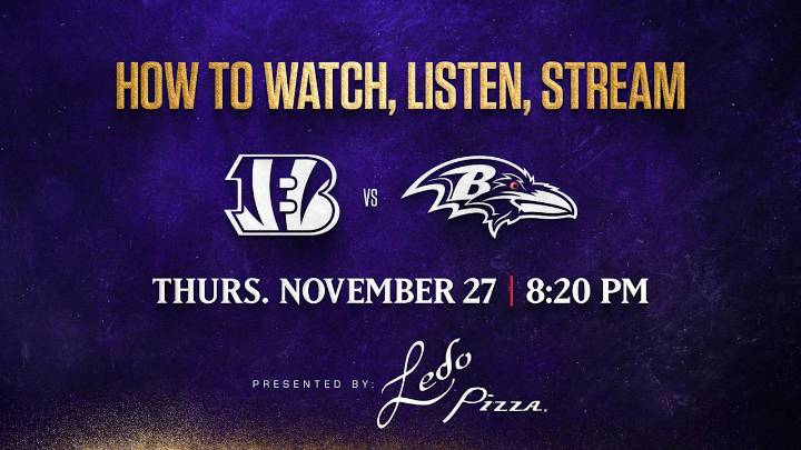 How to Watch, Listen, Live Stream Ravens vs. Bengals Thanksgiving Game