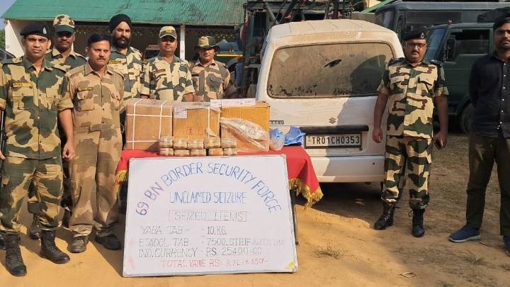 BSF, Customs & DRI launch joint crackdown in Tripura; narcotics worth over Rs 8.95 crore seized