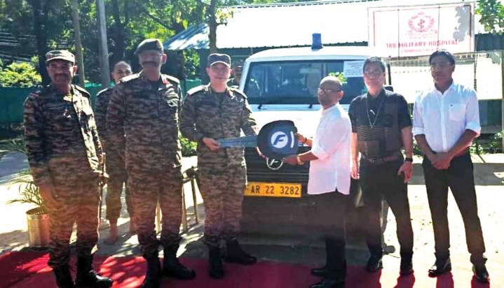 Health Dept donates ambulance to Indian Army Unit at Likabali