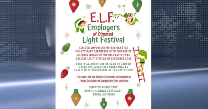 Chester Woods Park lights up with E.L.F. holiday drive