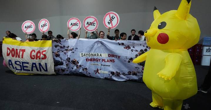 Protesters in Pikachu costumes demand Japan end fossil fuel financing at UN climate conference