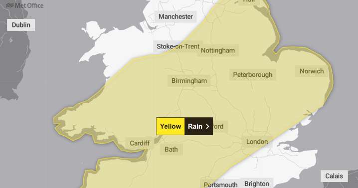 Met Office impose weather warning for heavy rain on Cambridgeshire