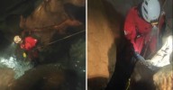 Vídeo | El agónico rescate de dos espeleólogos atrapados por el agua en una cueva de los Picos de Europa