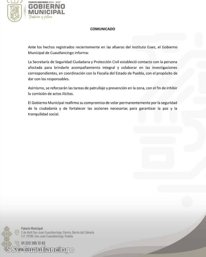 Madre e hija son despojadas de su camioneta en violento asalto; Cuautlancingo refuerza vigilancia en la zona