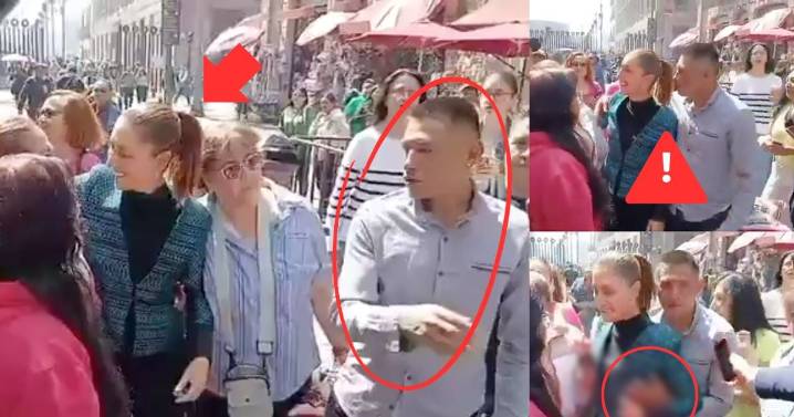 Manosean y acosan a Sheinbaum en el Zócalo: Así reaccionó la presidenta de México