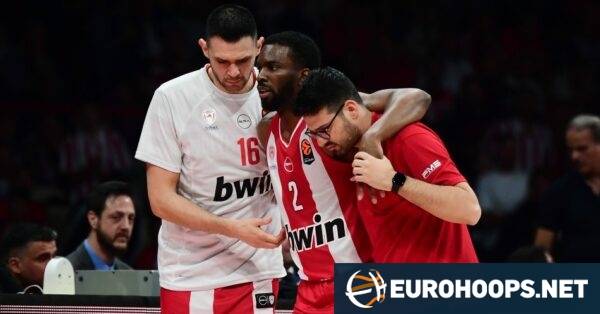 Keenan Evans gets injured again after two minutes of play against Zalgiris