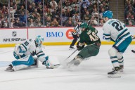 After trading places, Daemon Hunt finds chemistry on Wild blue line