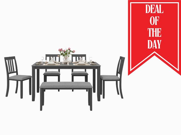 Wayfair has this 6-person dining table set for 46% off, just in time for Thanksgiving get