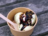 Chef Keeshig serves up sweetgrass ice cream at Sundays in Owen Sound