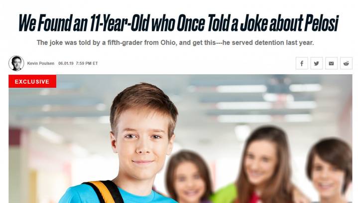 Daily Beast Reporter Tracks Down 11-Year-Old Who Told Joke About Pelosi At School