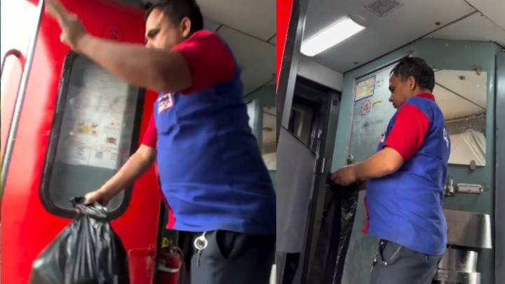 Clean Coach, Dirty Track? Housekeeping Staff Throws Garbage From Moving Train: ‘Harsh Reality Of Indian Railways’