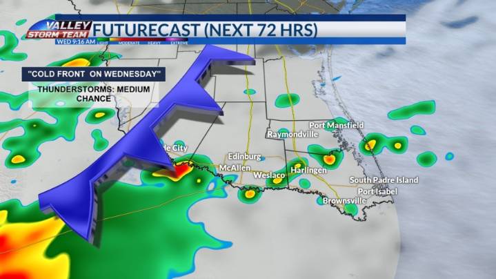 Cold front on the way to the Rio Grande Valley