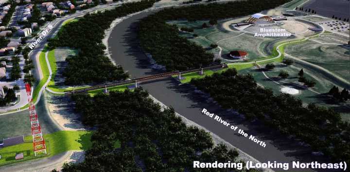Moorhead, Fargo show off plans for $7.1 million bridge near Bluestem Amphitheater