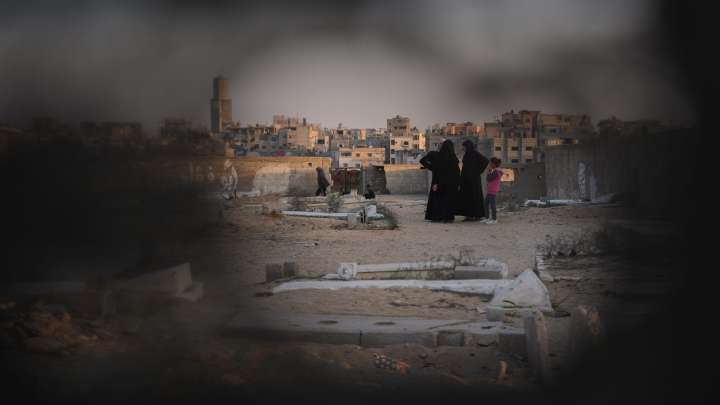 In Gaza cemeteries, some displaced Palestinians live among the dead