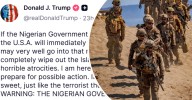 Pentagon preparing war plans after Trump threatens Nigeria online