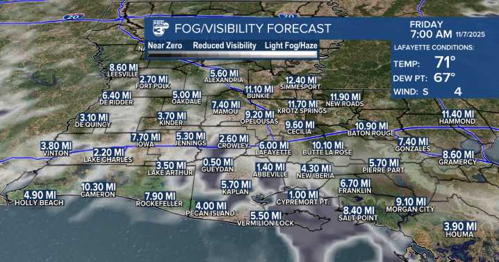Some fog, warm days into the weekend; sharply colder early next week.