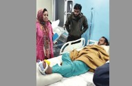 Sakeena Itoo visits injured at Ujala Cygnus Hospital