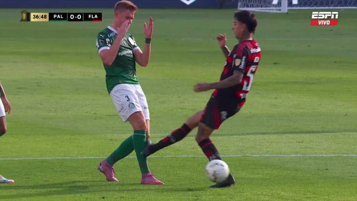 Erick Pulgar se salvó de la roja para Flamengo en la final de la Libertadores ante Palmeiras