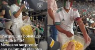 “Se nota que es mexicano”: Mexicano sorprende con enorme bolsa de palomitas en un estadio de beisbol