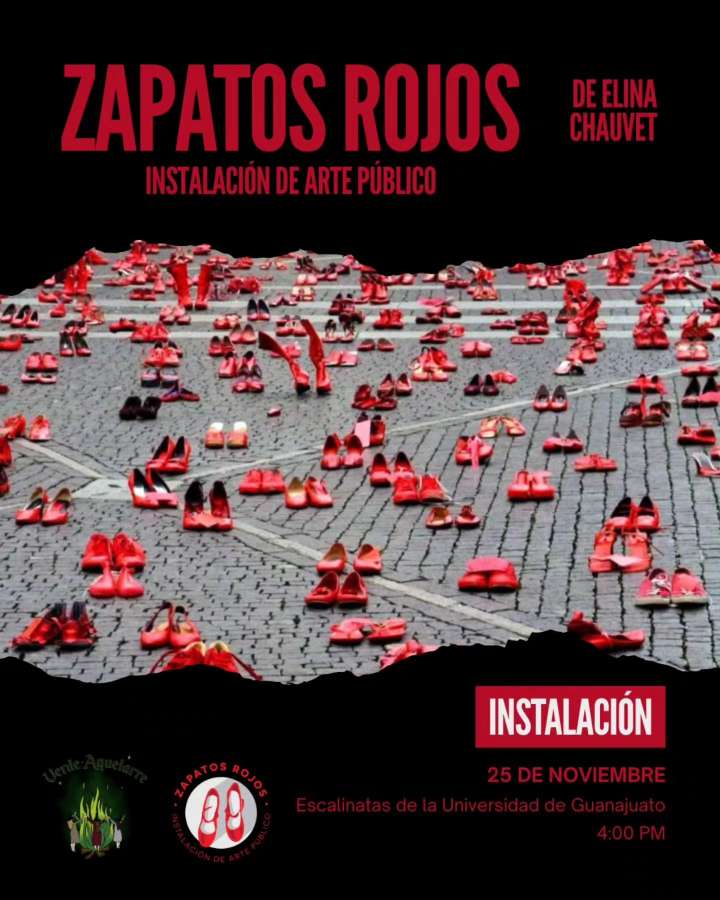 Instalarán arte público “Zapatos Rojos” de Elina Chauvet en la capital