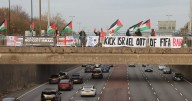Birmingham pro-Palestine demo appears over A38 Aston Expressway