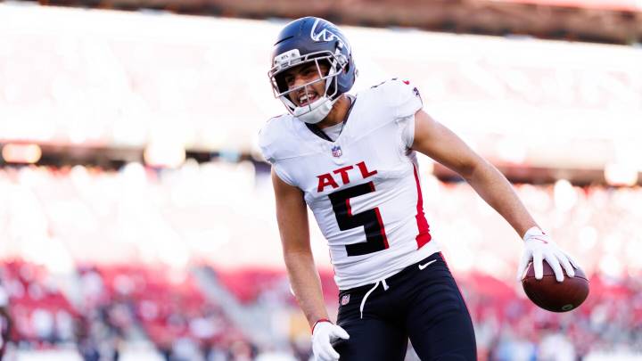 Drake London TD pulls Falcons even in New England