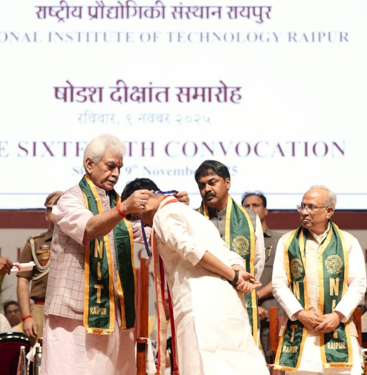 LG Manoj Sinha Addresses 16th Convocation of National Institute of Technology, Raipur