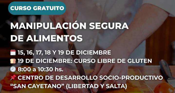 Ultimo curso del año de manipulación de alimentos