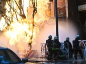 Las impactantes fotos del escape de gas e incendio en Caballito