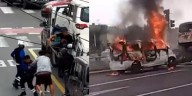 Identifican a los responsables del incendio de colectivo en Javier Prado: uno de los implicados debía más de un millón de soles en multas