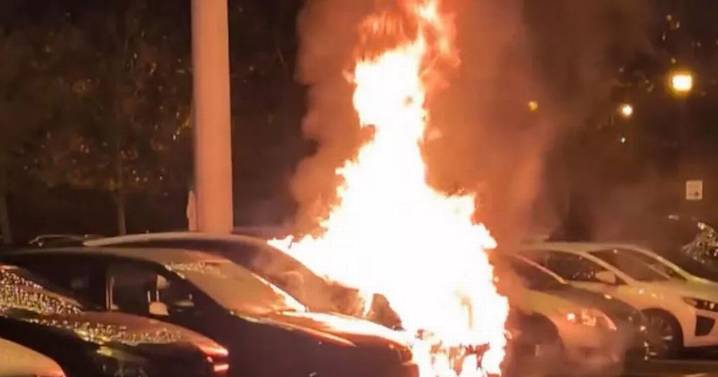 Emergency crews rush to Trafford Centre car park as blaze engulfs cars