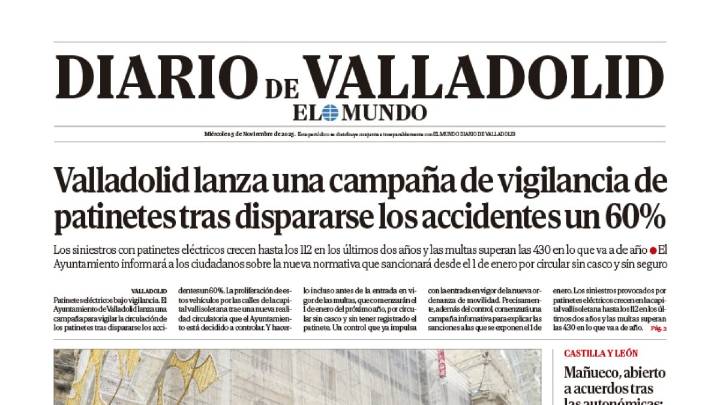 Portada de Diario de Valladolid del 5 de noviembre de 2025