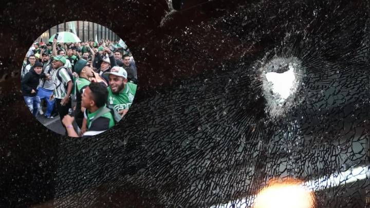 Primeras imágenes de ataque al bus del Junior, por parte de la barra de Nacional; hay heridos