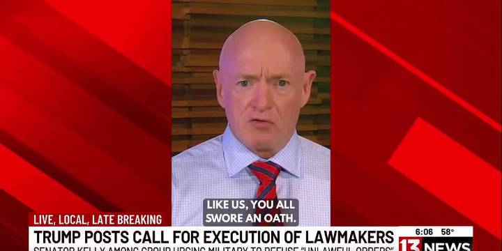 Sen. Mark Kelly among lawmakers urging military to refuse “unlawful orders”