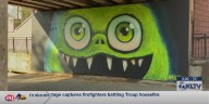 Longview artist adds monstrous face to famous Green Street overpass