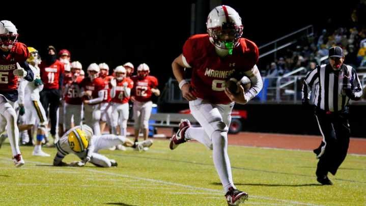 Score from Smithfield vs. Narragansett football on Friday, October 31 2025