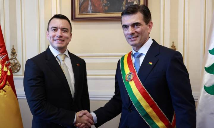 Rodrigo Paz se reúne con Noboa para “reiniciar” la cooperación entre Bolivia y Ecuador