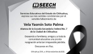 Lamentó SEECH fallecimiento de Yasmín en el R. Almada