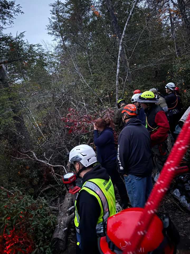 Individual rescued after falling 1,000 feet down creek